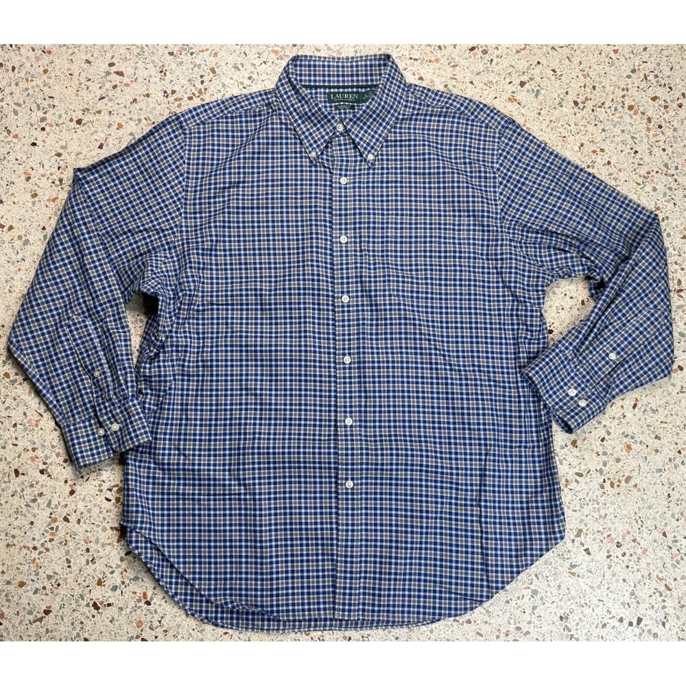 Lauren Ralph Lauren Classic Fit Non Iron Men's Long Sleeve Shirt Size 18 34/35